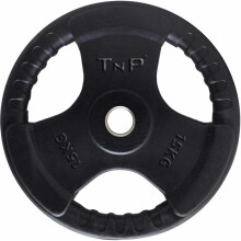 Standard 1 Inch Tri-Grip Rubber Weight Plates 15Kg (x1 Weight Plate)