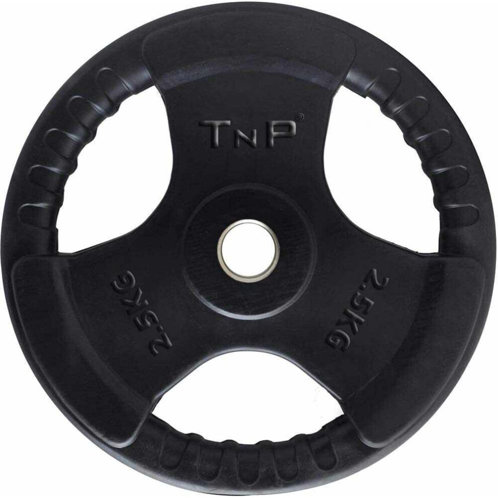 Standard 1 Inch Tri-Grip Rubber Weight Plates 2.5Kg (x1 Weight Plate)