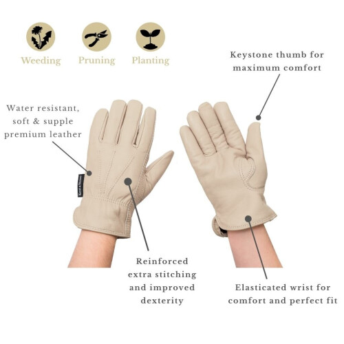 (Medium) Kent & Stowe Leather Water Resistant Gloves Mens 1