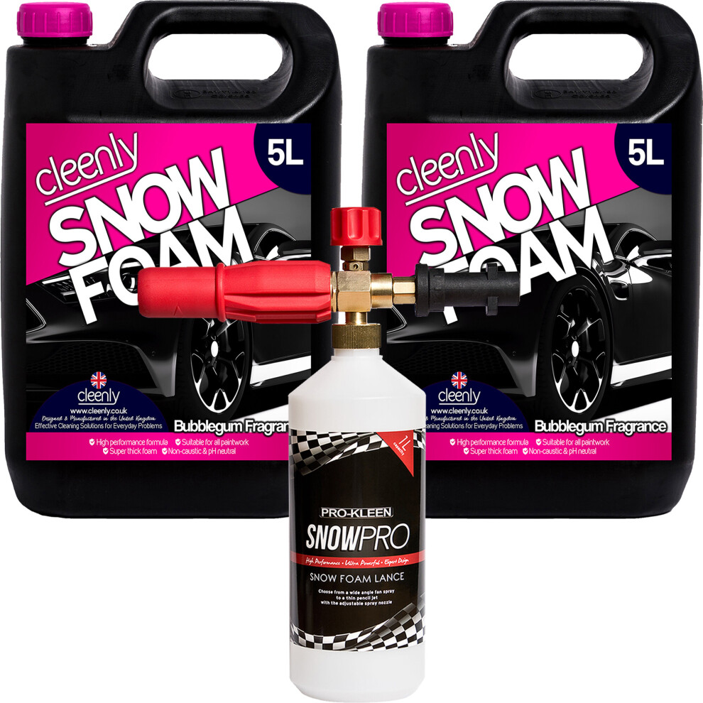 Cleenly (1 X Prokleen Karcher Lance) Bubblegum Snow Foam 10L Detailing Kits
