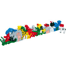Puiset eläinpalapelit - LEGLER - Kirjaimet ja numerot - 58 x 11 cm - 12 kpl