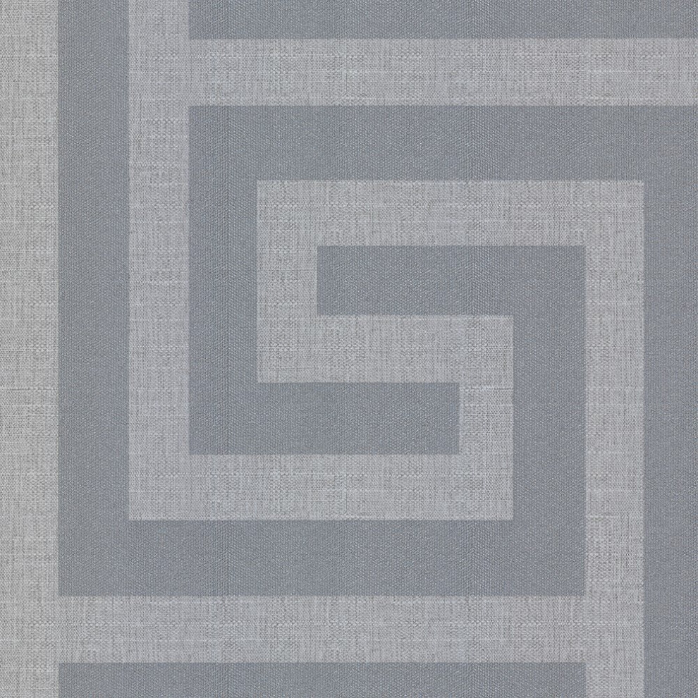 Belgravia Decor Giorgio Greek Key Soft Silver Wallpaper GB8109