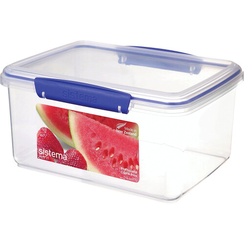 Sistema Sistema  Food Storage Container Rectangular Blue Locking Clips 3 Litre