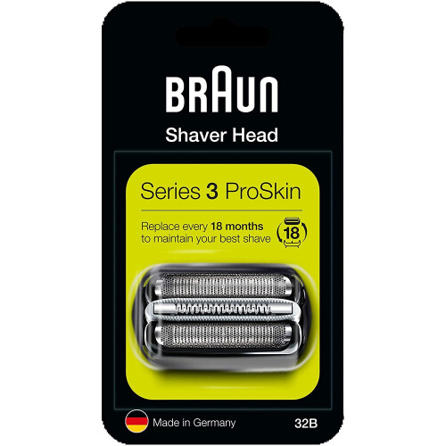 Braun Ανταλλακτική κεφαλή ηλεκτρικής ξυριστικής μηχανής Braun Series 3 32B - Μαύρο - COM32B