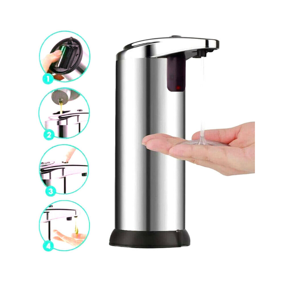 Stainless Steel Automatic Soap Dispenser – Touchless, Infrared Sensor, For Liquid Soaps, Disinfectants, Shampoos