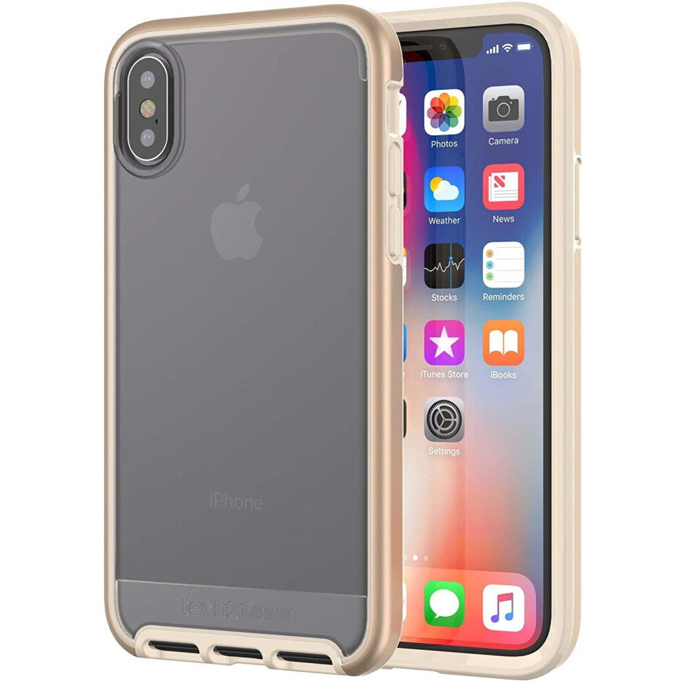 Tech21 Evo Elite 2M Drop Protection Phone Case Cover For Apple iPhone X / iPhone XS - Gold