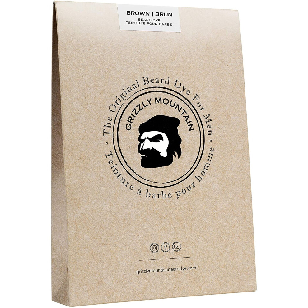 Organic & Natural Dark Brown Beard Dye by Grizzly Mountain Beard Dye