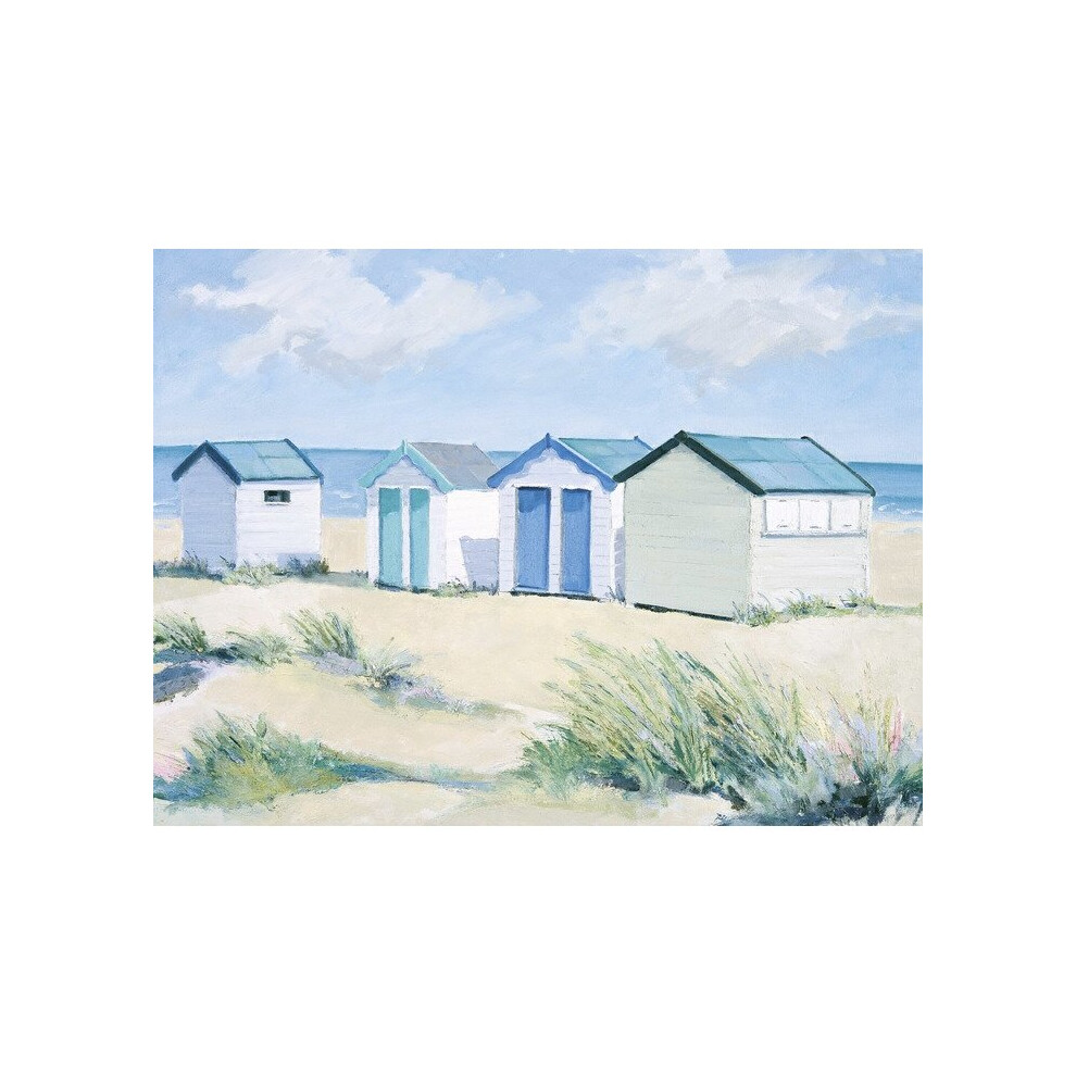 Jane Hewlett (Beach Huts On A Bright Day) 60 x 80 x 4cm Canvas Print