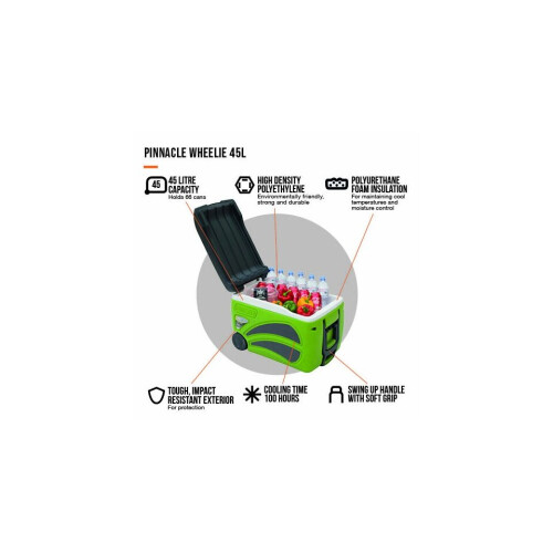 Vango Vango Pinnacle Wheelie Cooler - Green 45 Litre 2
