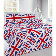 (Union Jack Red, King) Printed Duvet Cover set With Pillow Cases