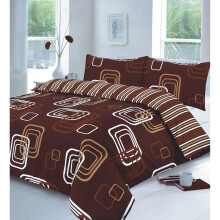 (Blake Chocolate, King) Printed Duvet Cover set With Pillow Cases