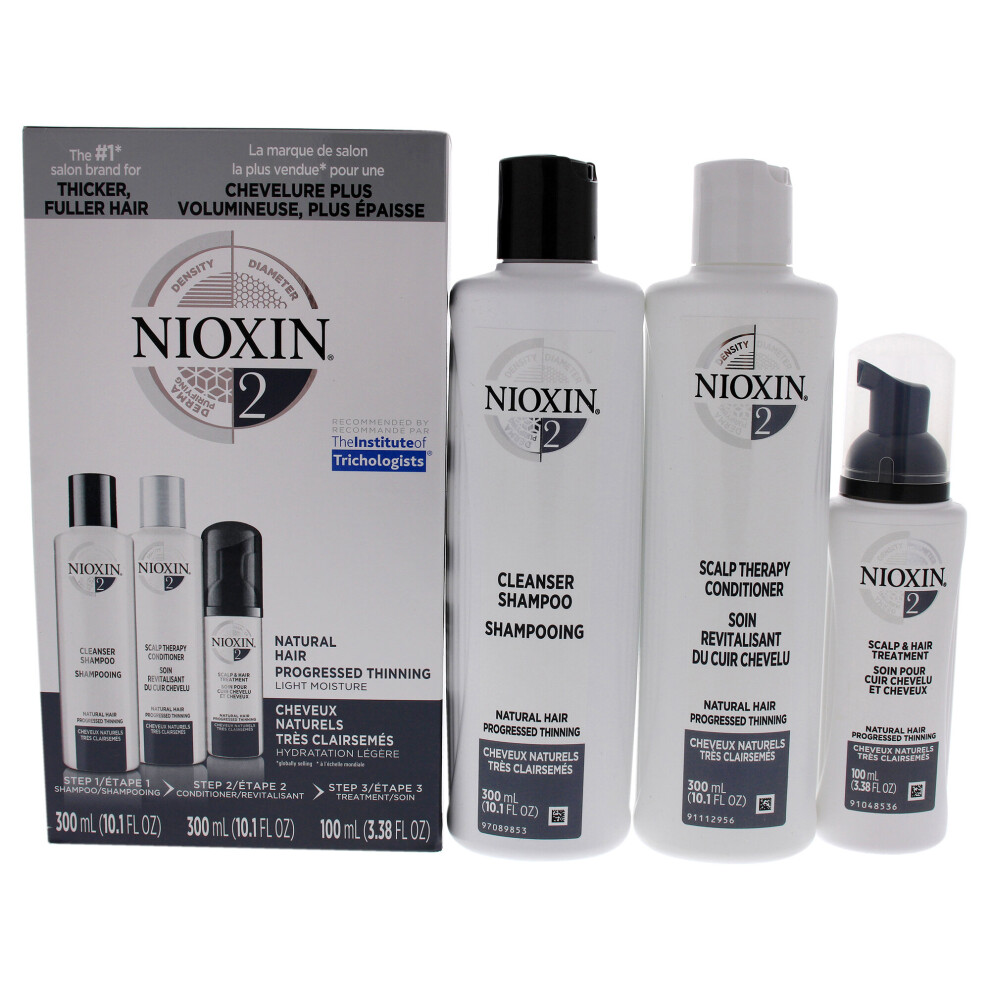 Nioxin System 2 Natural Hair Progressed Thinning Kit - 3 Pc
