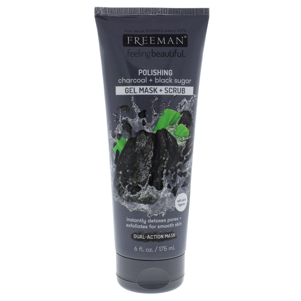 Freeman Polishing Charcoal Plus Black Sugar Gel Mask Plus Scrub - 6 oz Mask