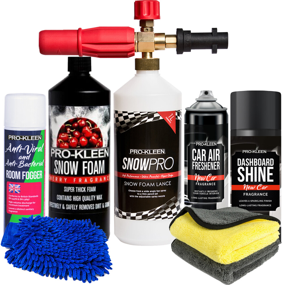 (New Car Fragrance) Pro-Kleen 1L Snow Foam Shampoo Car Detailing Kit