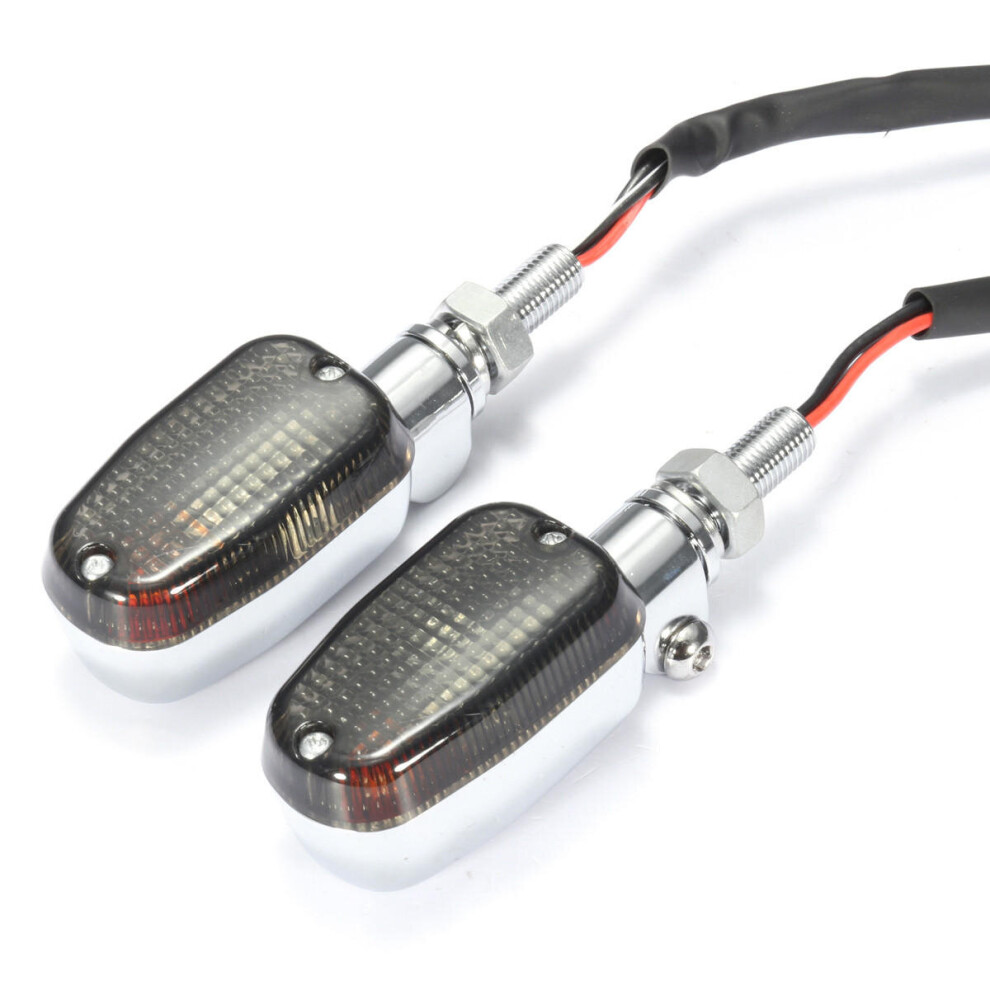 Pair Metal Turn Signal Indicator Running Rear Tail Motorcycle Brake Bulbs 02 Color Light 4191026597554