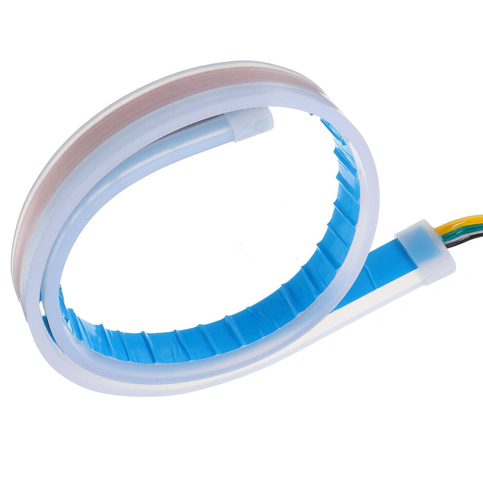 2Pcs Ultra Thin Guide Strip Daytime Running Lights Turn Lamp Switchback Sequential 2Pcs White/Yellow 4191026599145