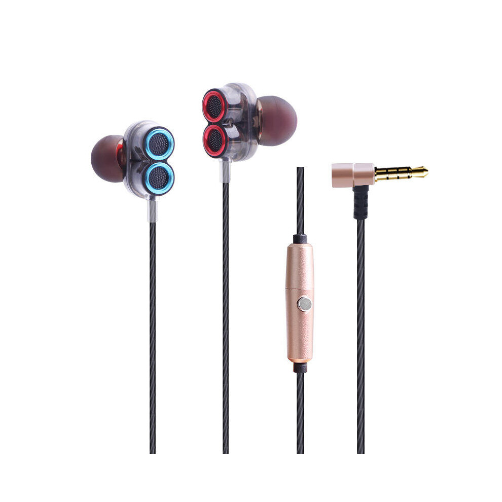 Kdk-503 Universal Wired Earphone Dual Dynamic Drivers Stereo Super Bass Headset With Mic 01 Color Silver 6441594708882