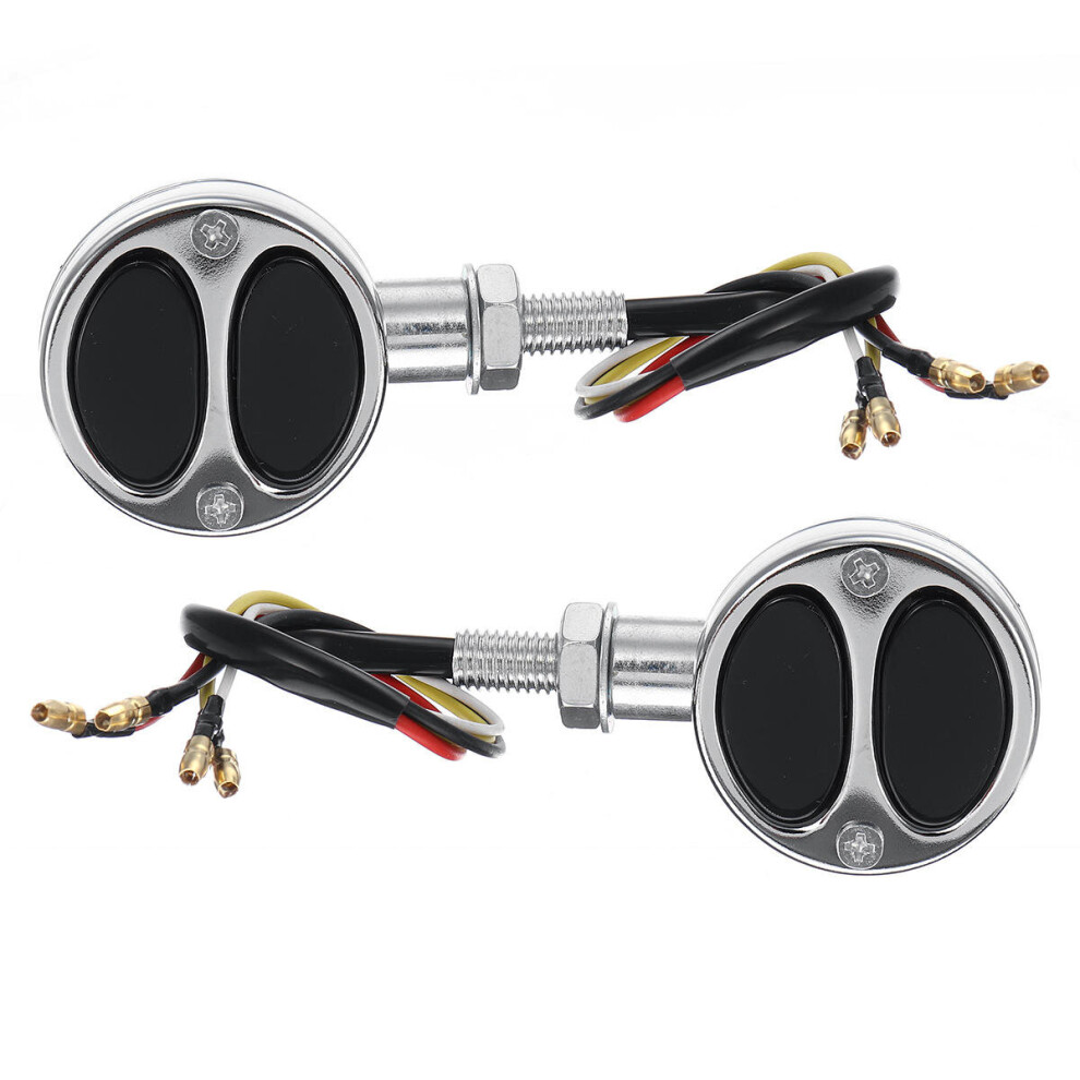 2 Pcs Motorcycle Bullet Turn Signals Tail S For Harley Cafe Racer Bobber Chopper Light 4191026596960