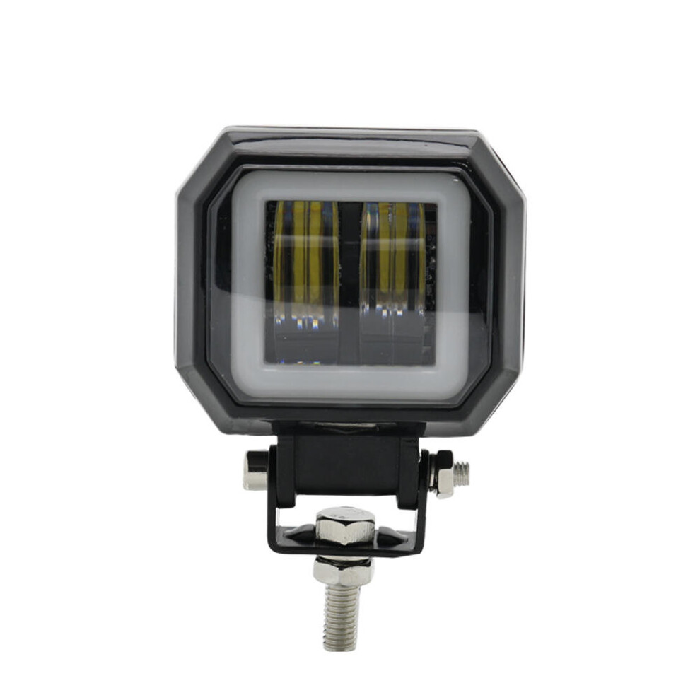 3Inch 12/24V 6500K 20W Square Led Work + With Angel Eyes S Spot Fog For Car Boat Motorcycle Light/Blue/White 4191026598261