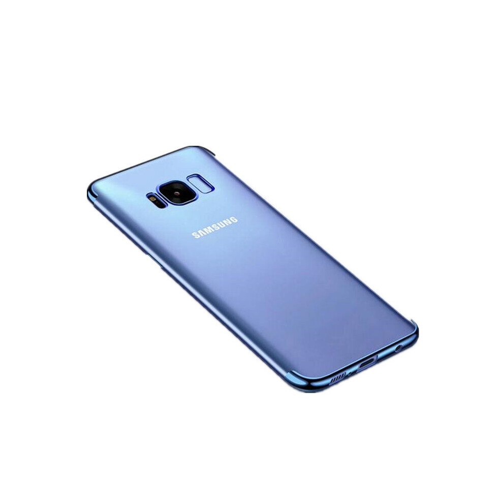 3Pcs Plating Glitter Transparent Soft Tpu Case For Samsung Galaxy S8 Plus Color Blue 6441594712056