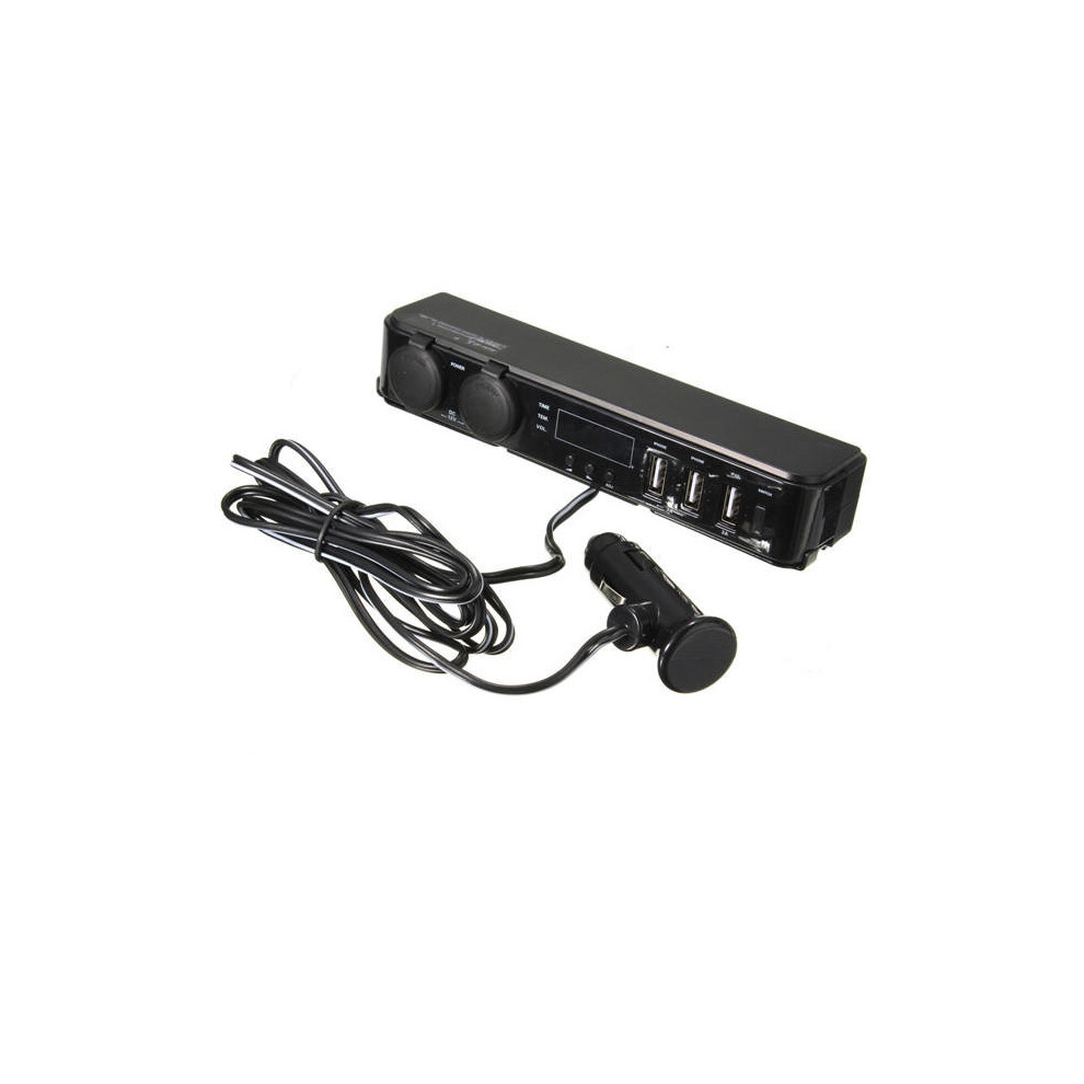 12V Car Cigarette Lighter Socket Usb Adapter Charger + Digital Voltmeter Led 5202984933762
