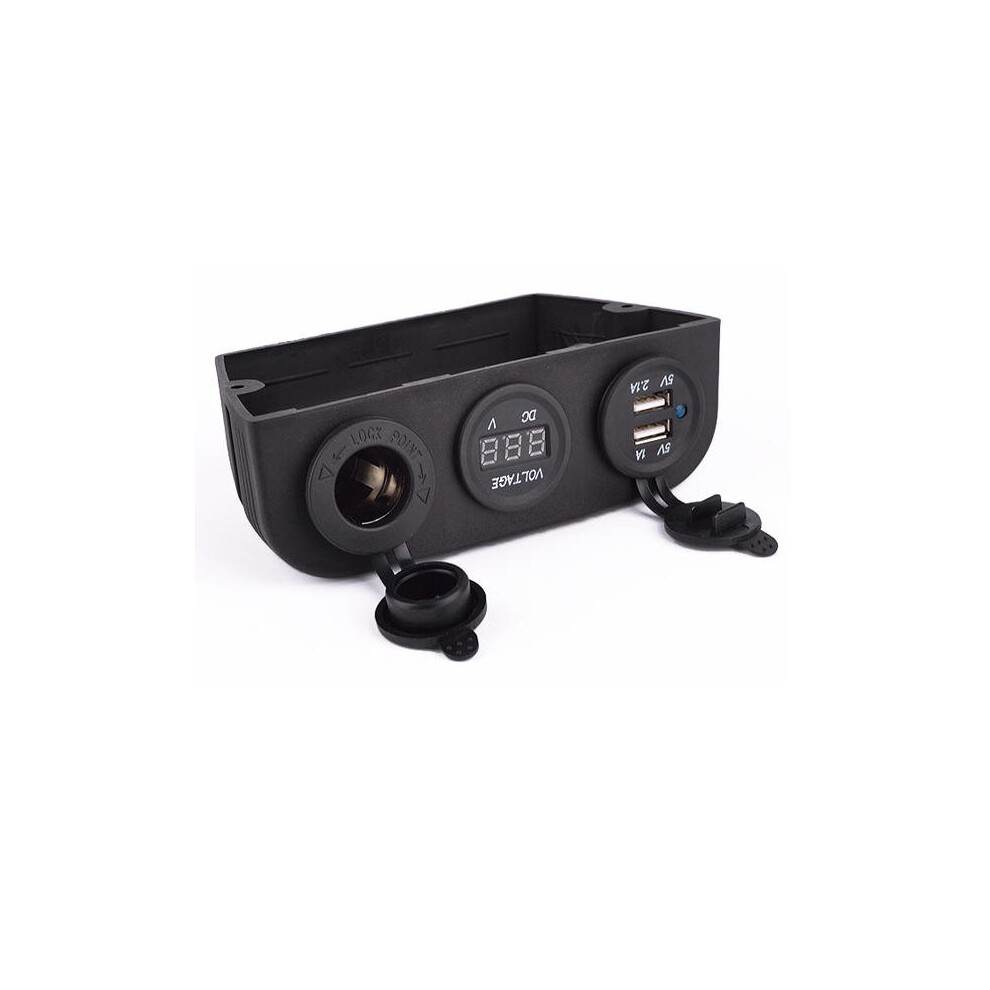 Car Dual Usb Charger + Volt Meterr + Cigarette Lighter Socket 4151093609215
