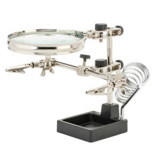3X 90mm Soldering Iron Holder Magnifying Glass Third Hand Loupe Multifunction Helping Repair Magnifier Clip