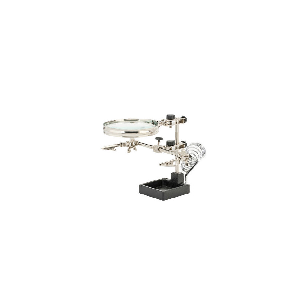 3X 90Mm Soldering Iron Holder Magnifying Glass Third Hand Loupe Multifunction Helping Repair Magnifier Clip 8651960789218
