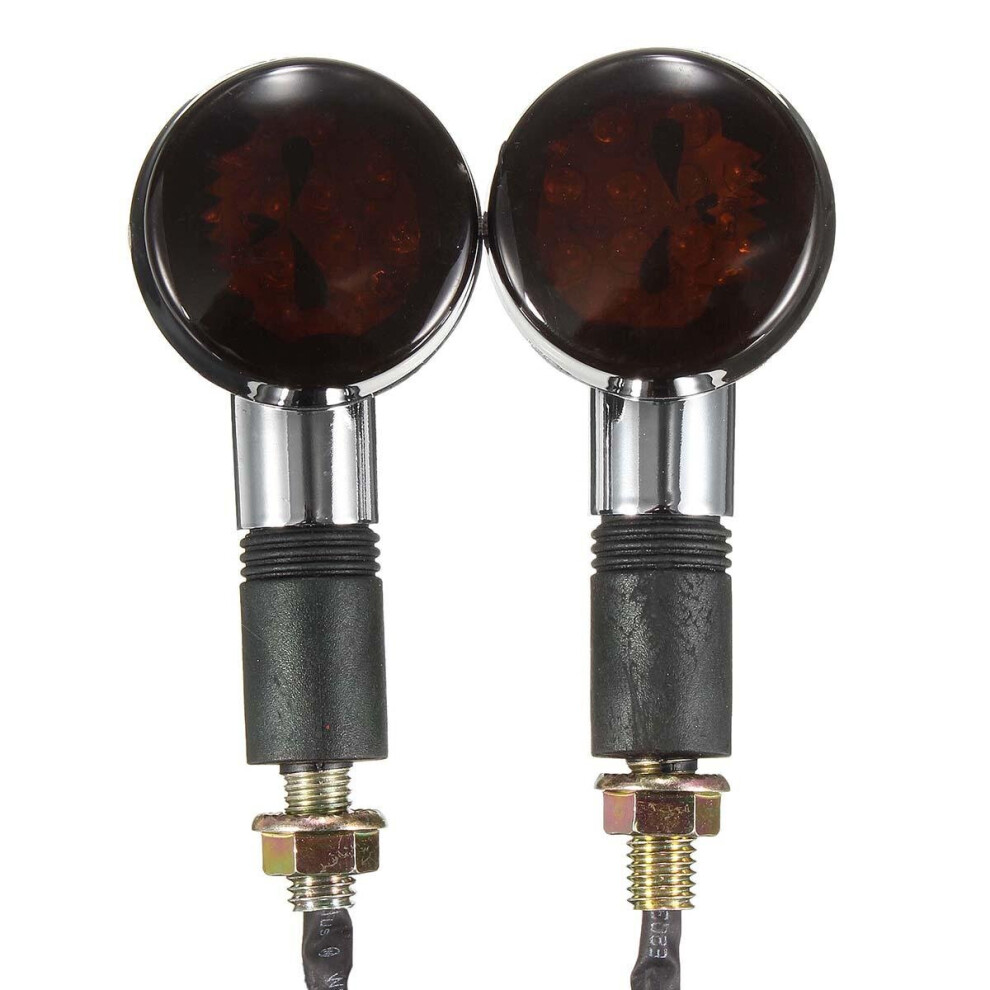2Pcs 12V Universal Skull Turn Signal Indicator Bulb Motorcycle Motor Bike Amber/Light 4191026599176