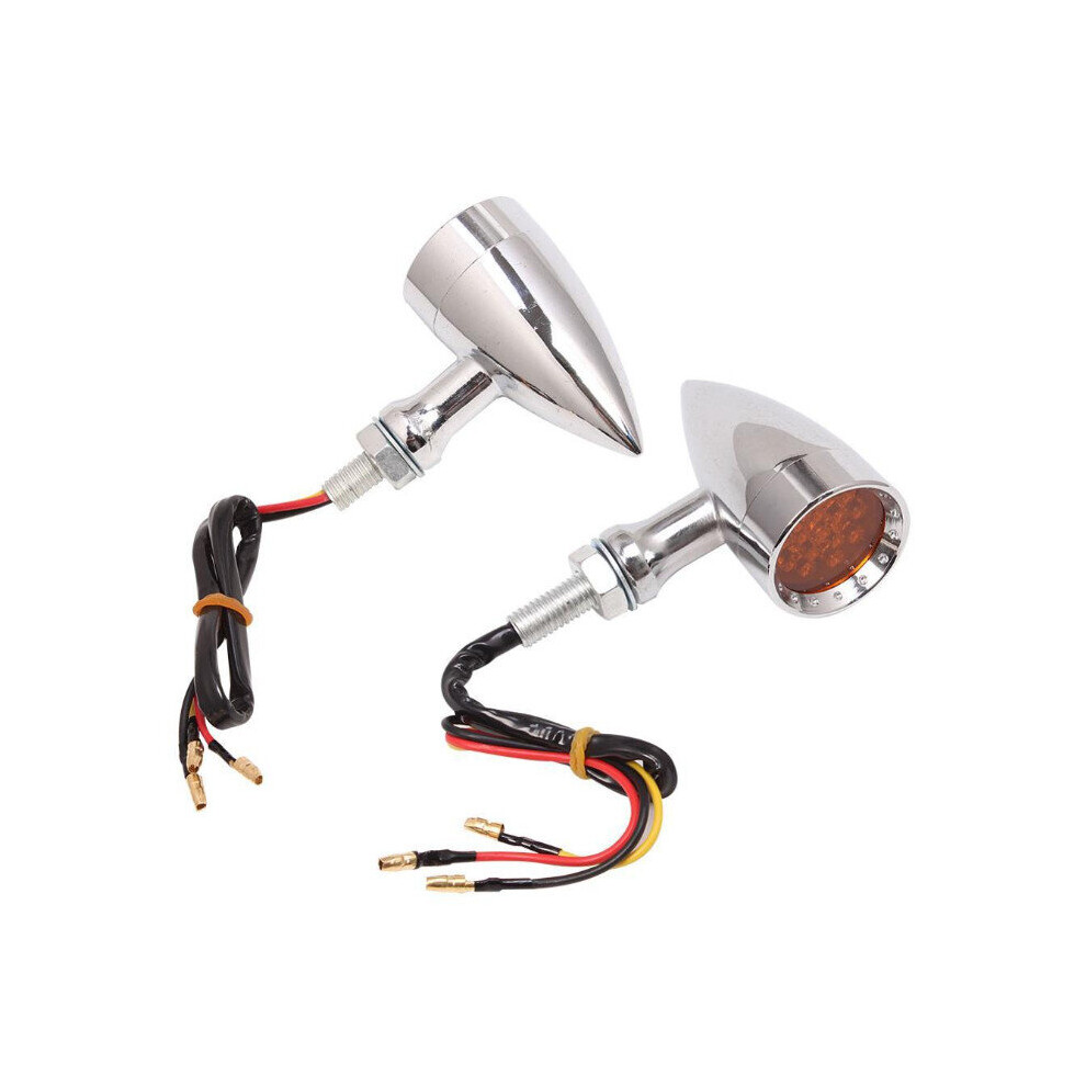 Pair Mini Bullet Turn Signal For Harley Softail Sportster Chopper Bobber Light 4191026596939