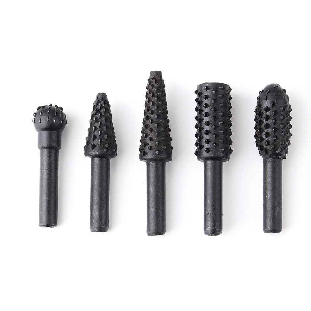 2SET 1/4 Inch Drill Bit Set Rotary File Burr for Woodworking Wood Carving Tool