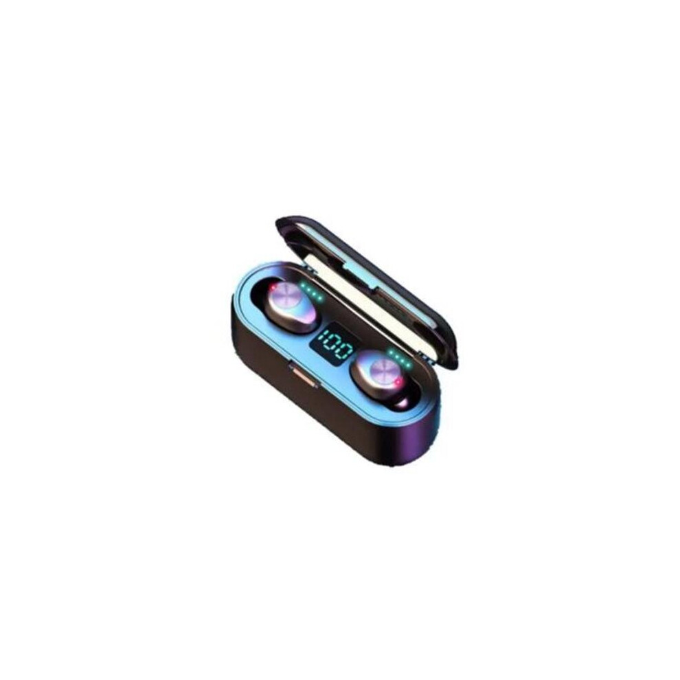 Mini Tws Earphone Wireless Bluetooth 5.0 Earbuds Led Display 2000Mah Power Bank Ipx7 Waterproof Headphone With Mic Black 6441594707960