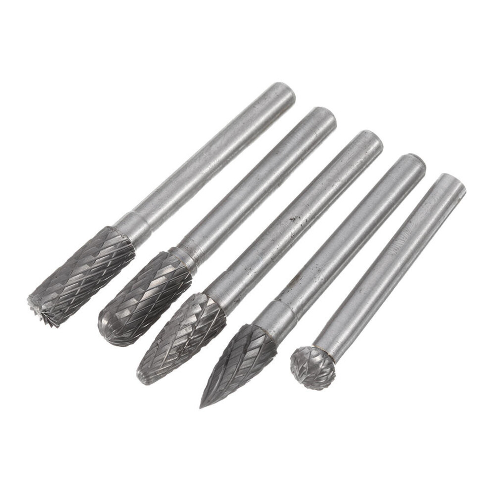5Pcs 6X10mm Tungsten Steel Rotary File Set Grinding Head Rasp Burrs Abrasive Tool 840079349163