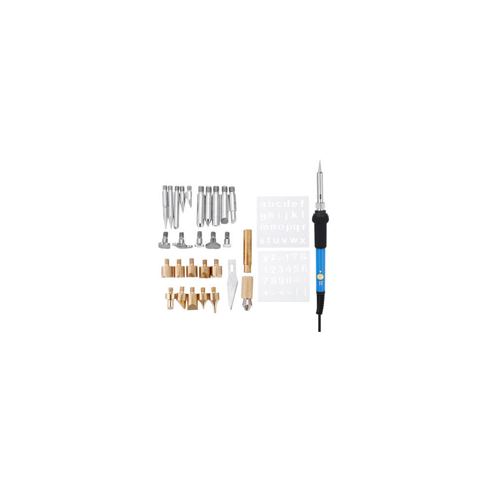 28Pcs 220V 60W Wood Burning Pen Soldering Tools Craft Set Pyrography Kit Tips