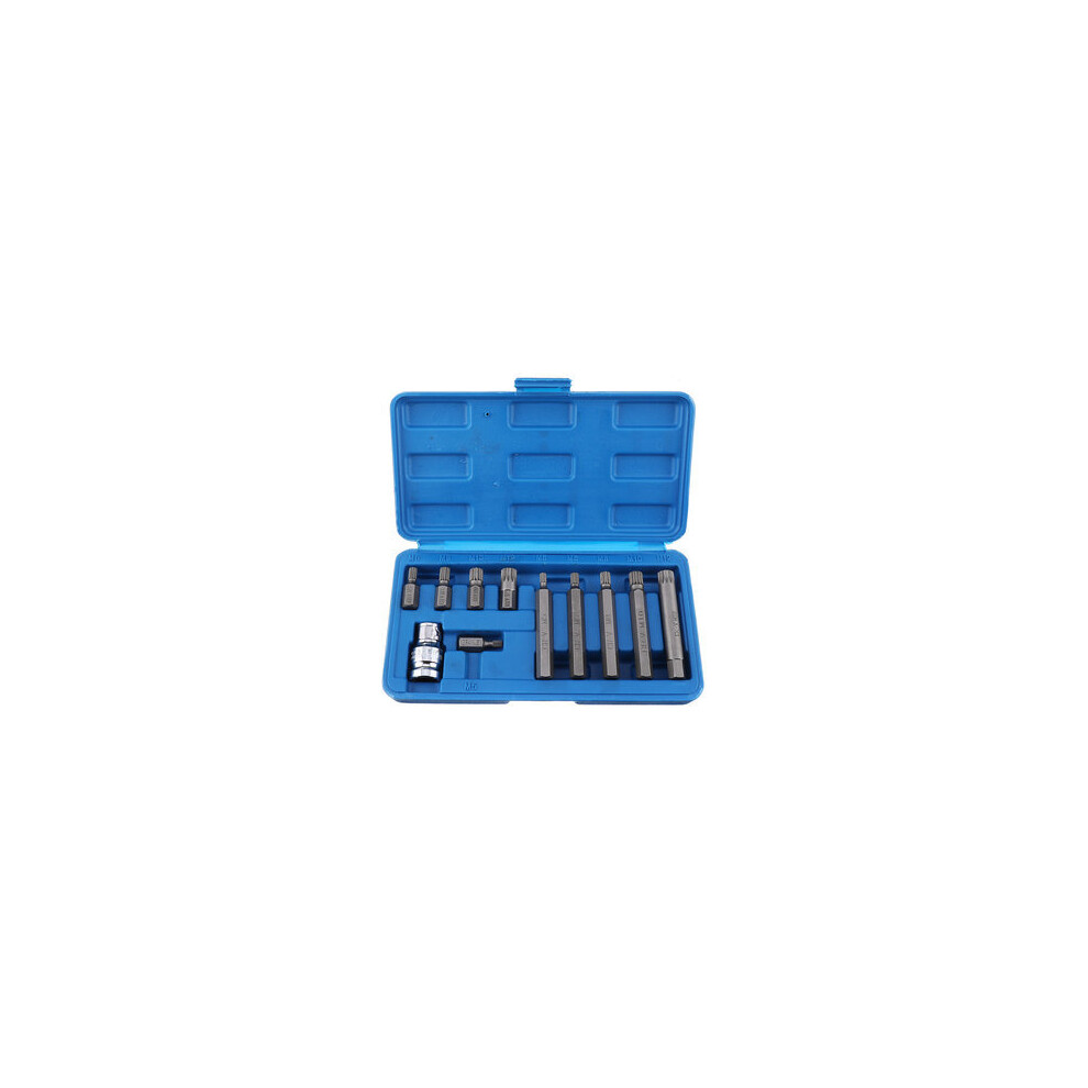 11Pcs M Type Screwdriver Bit Set Chrome Vanadium Steel Bit Set 12 Point Spline Bit 8651937566408