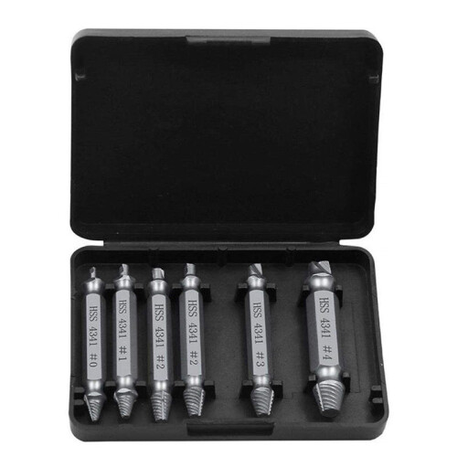 2Set 6pcs Damaged Screw Extractor Speed Out Drill Bits Tool Set Broken Bolt Remover