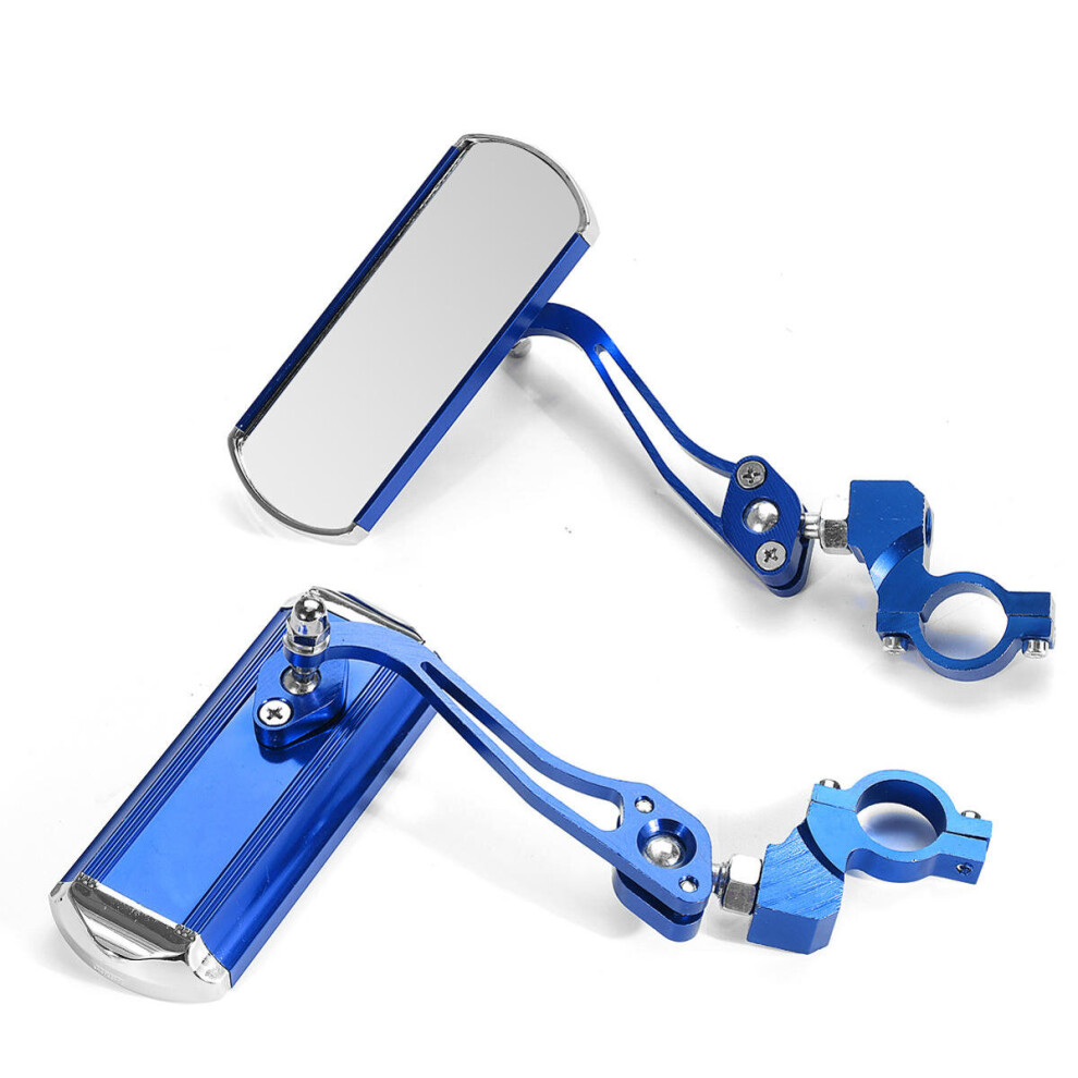 Pair 360° Rotate Rearview Mirrors Adjustable Aluminum Alloy Cycling Bike Mirror Motorcycle Color Blue 5202984944768