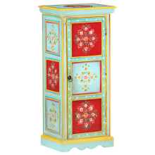 vidaXL Solid Mango Wood Hand Painted Highboard Wooden Storage Cabinet Home