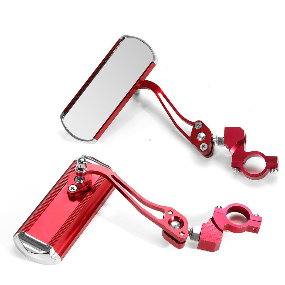 Pair 360° Rotate Rearview Mirrors Adjustable Aluminum Alloy Cycling Bike Mirror Motorcycle Color Red 5202984944775
