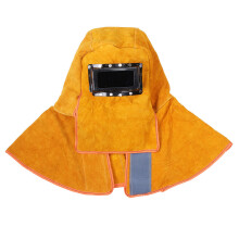 Leather Solar Auto Darkening Filter Lens Protect Welding Neck Mask Helmet