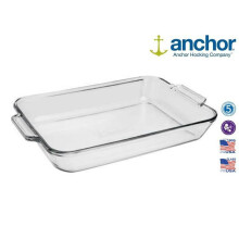 2L 34.5cm Long Clear Glass Rectangle Baking Dish with Handles for Baking