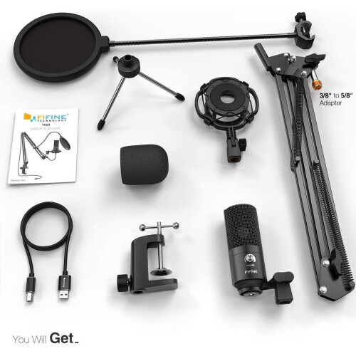 FIFINE FIFINE Studio Condenser USB Microphone Computer PC Microphone Kit 1