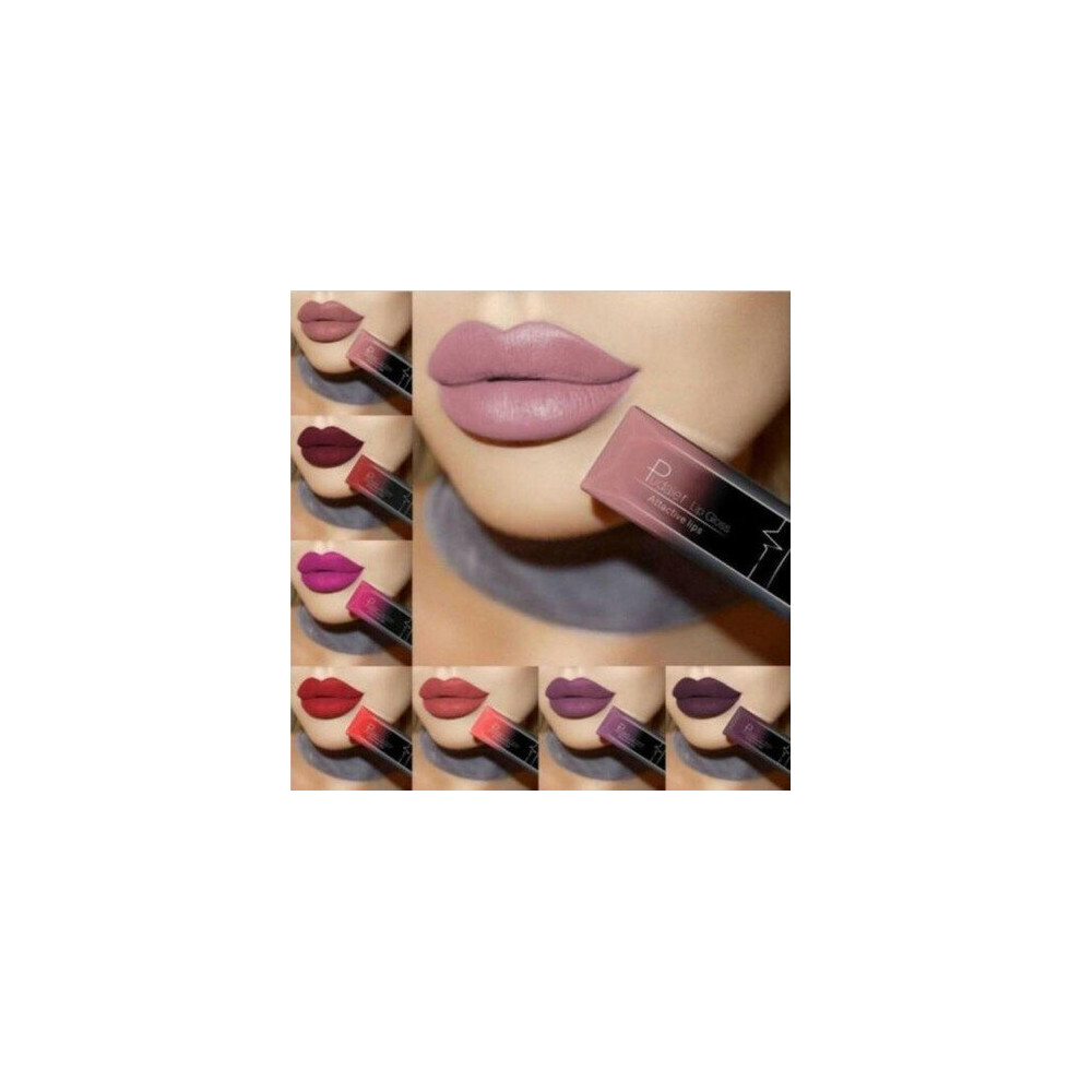 Blowuponline5 Red,Cream,Purple (05) Matte Liquid Lipstick Waterproof Long Lasting Lip Gloss Tint Sexy Red Nude Purple Metallic Lipsticks Makeup Cosmetics