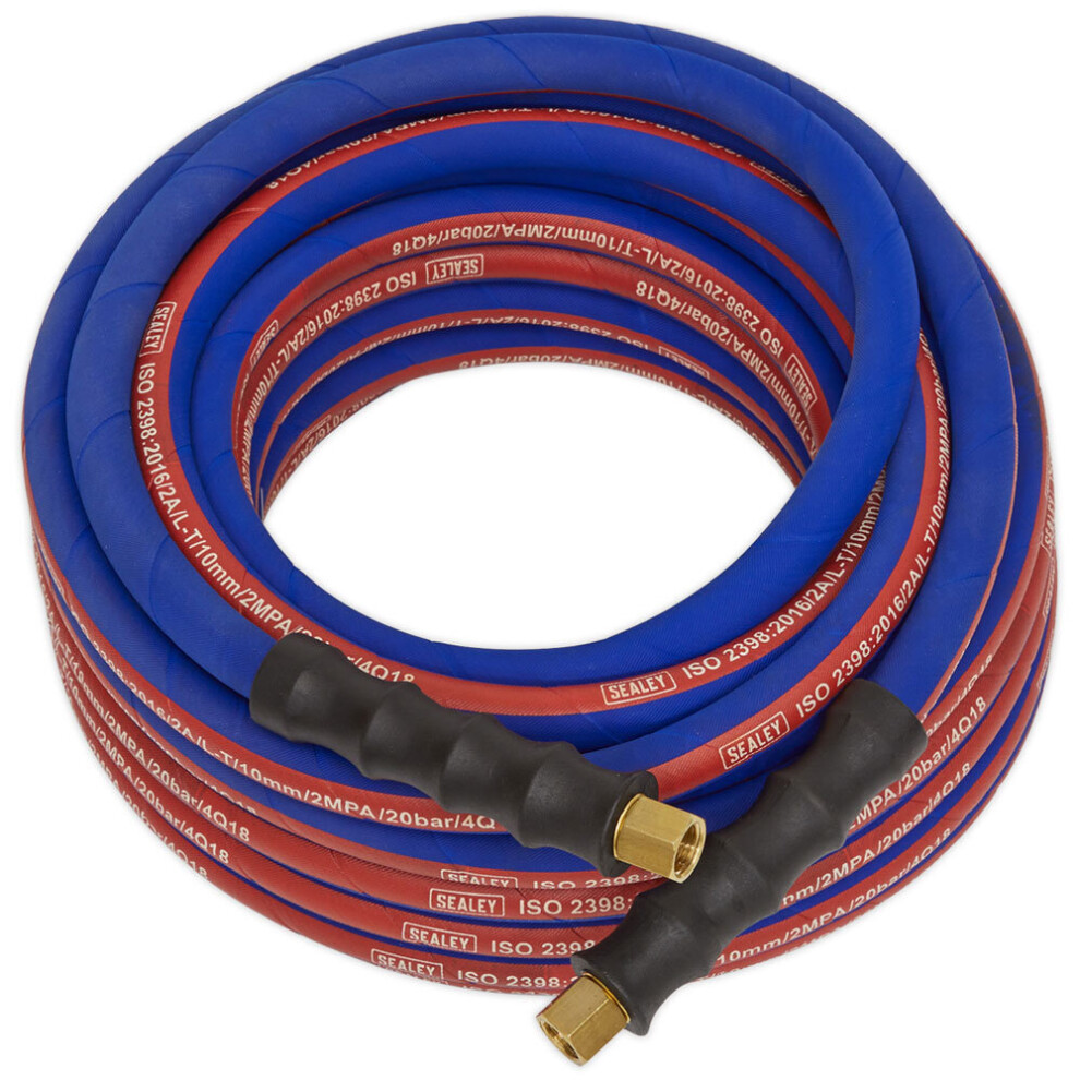 Sealey AH10R Air Hose 10m x Ø8mm with 1/4in.bsp Unions Extra Heavy-duty