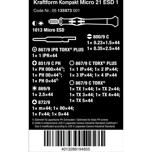 Wera Wera 05135973001 Kraftform Kompakt Micro 21 ESD 1 1