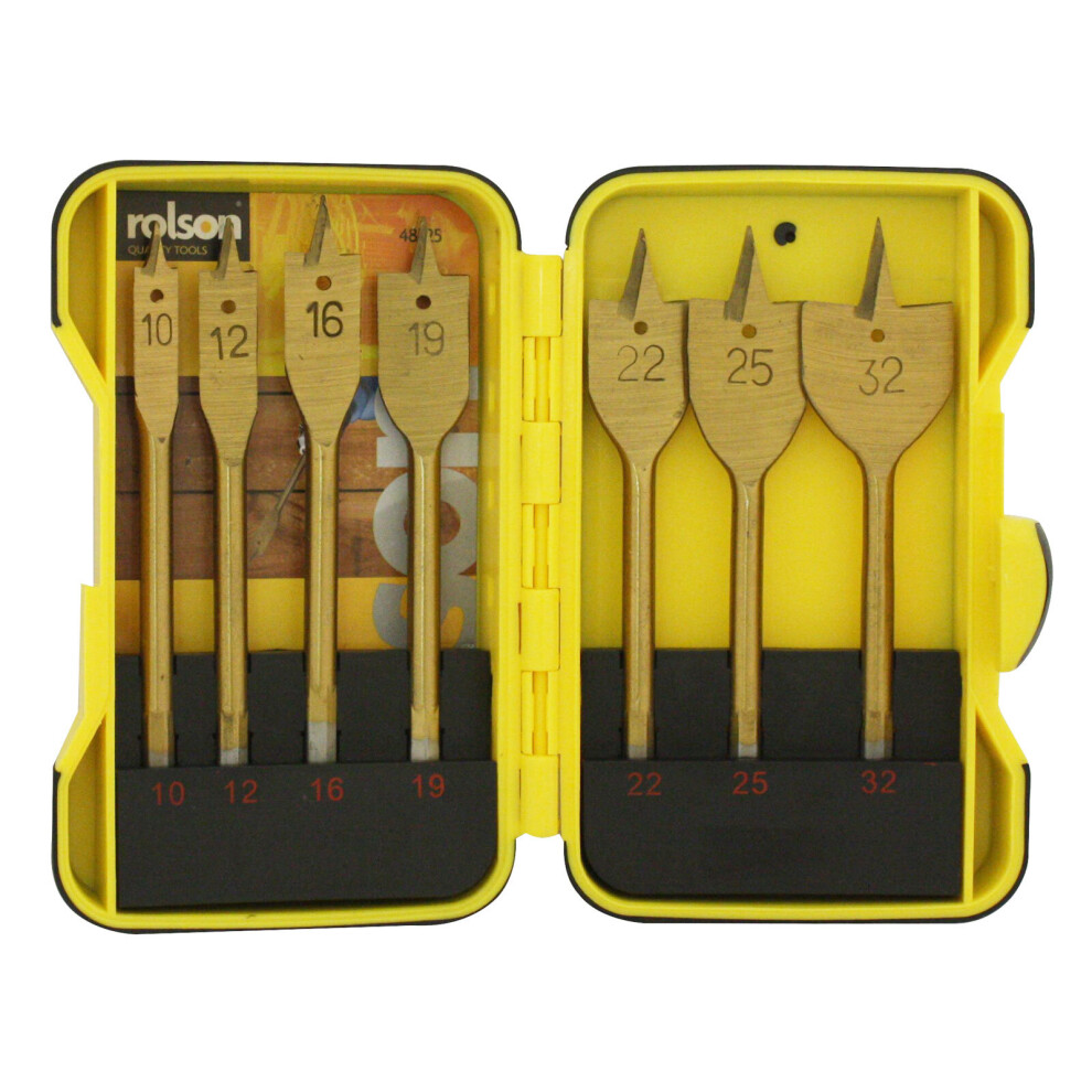 Rolson 48525 7pc Flat Wood Drill Set