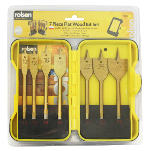 Rolson Rolson 48525 7pc Flat Wood Drill Set 1