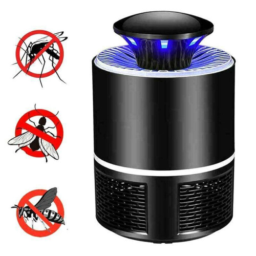 (Black) USB Mosquito Fly Insect Bug Killer Electric Lamp Zapper Trap Killer LED Mute