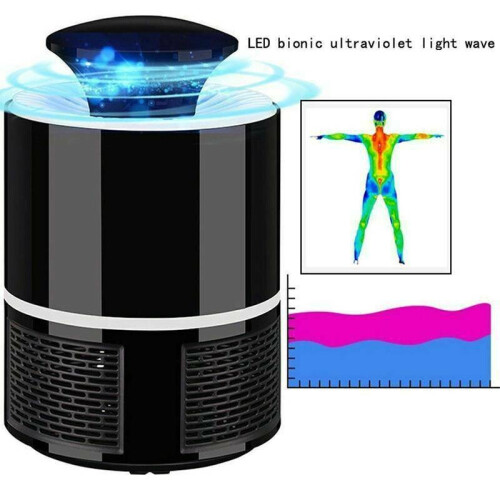 (Black) USB Mosquito Fly Insect Bug Killer Electric Lamp Zapper Trap Killer LED Mute 2