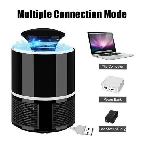 (Black) USB Mosquito Fly Insect Bug Killer Electric Lamp Zapper Trap Killer LED Mute 1
